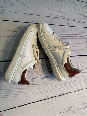 Goodman White Leather Men's Sneakers with Brown Accents